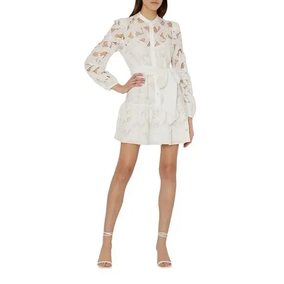 MILLY Floral Embroidered Lace Mini Dress Size 10 New with Tag MSRP $395 SOO